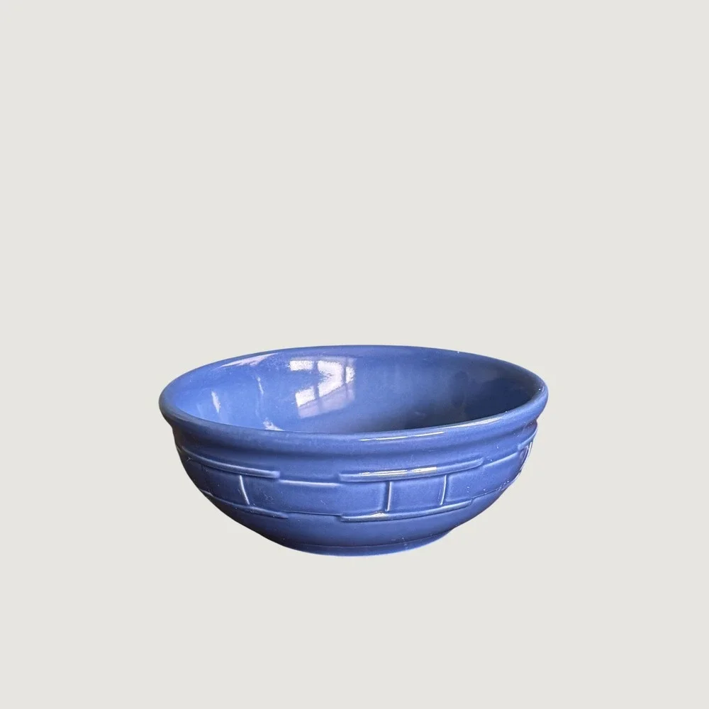 Longaberger Pottery Woven Traditions Blue Cereal Bowl